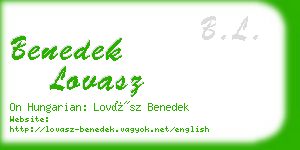benedek lovasz business card